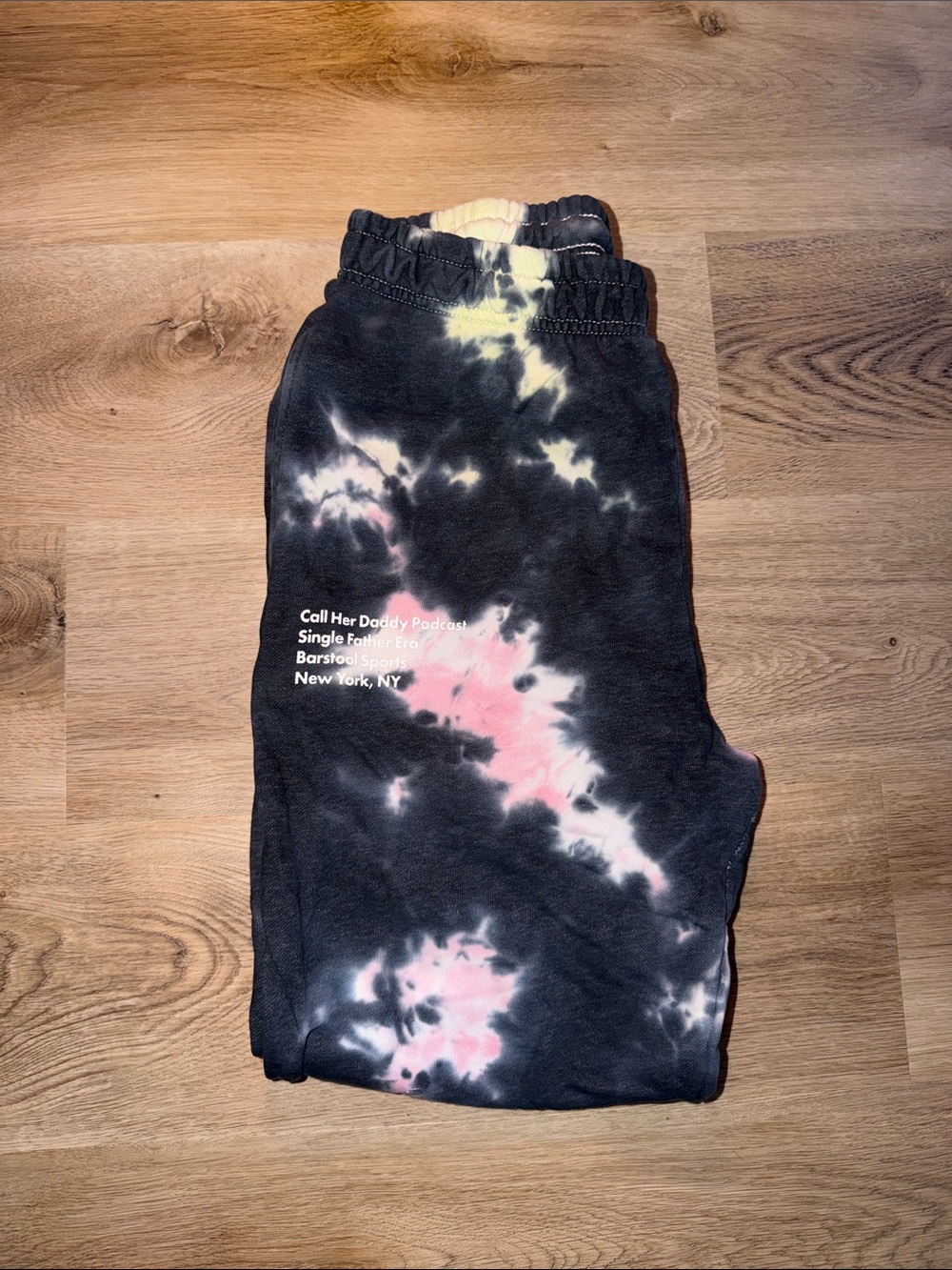 Women’s Barstool sports “Call Her Daddy” Tie-Dye Black & Pink Sweatpants
